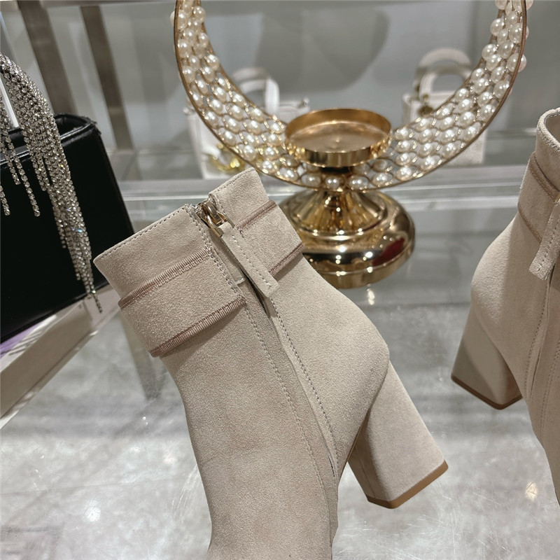 Roger Vivier Suede Buckle Ankle Booties