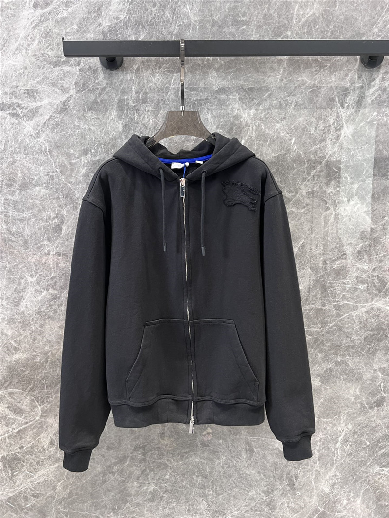 Bv*b*rry black equestrian knight cotton zip hoodie