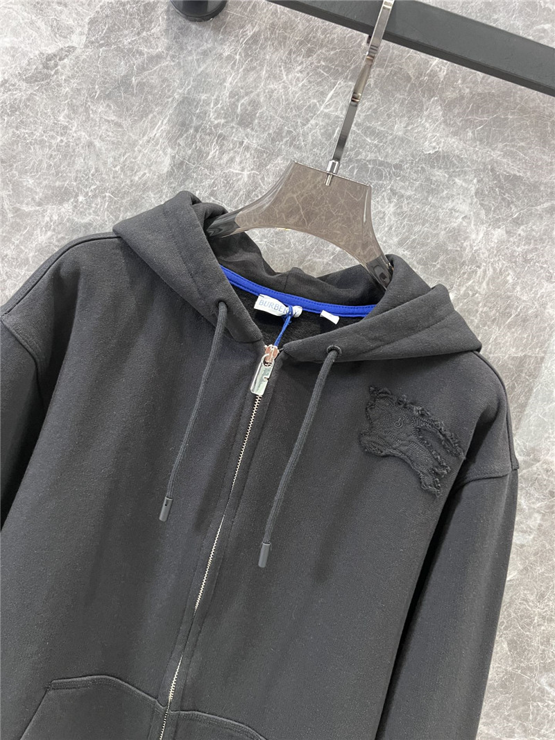 Bv*b*rry black equestrian knight cotton zip hoodie