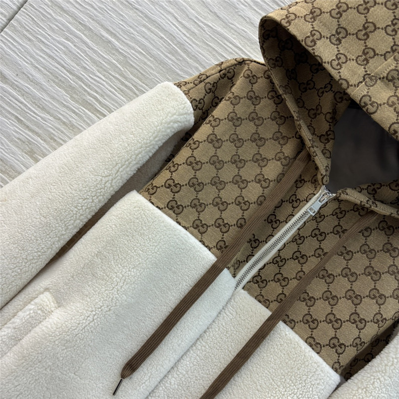 Gvc*1 patchwork hooded jacket