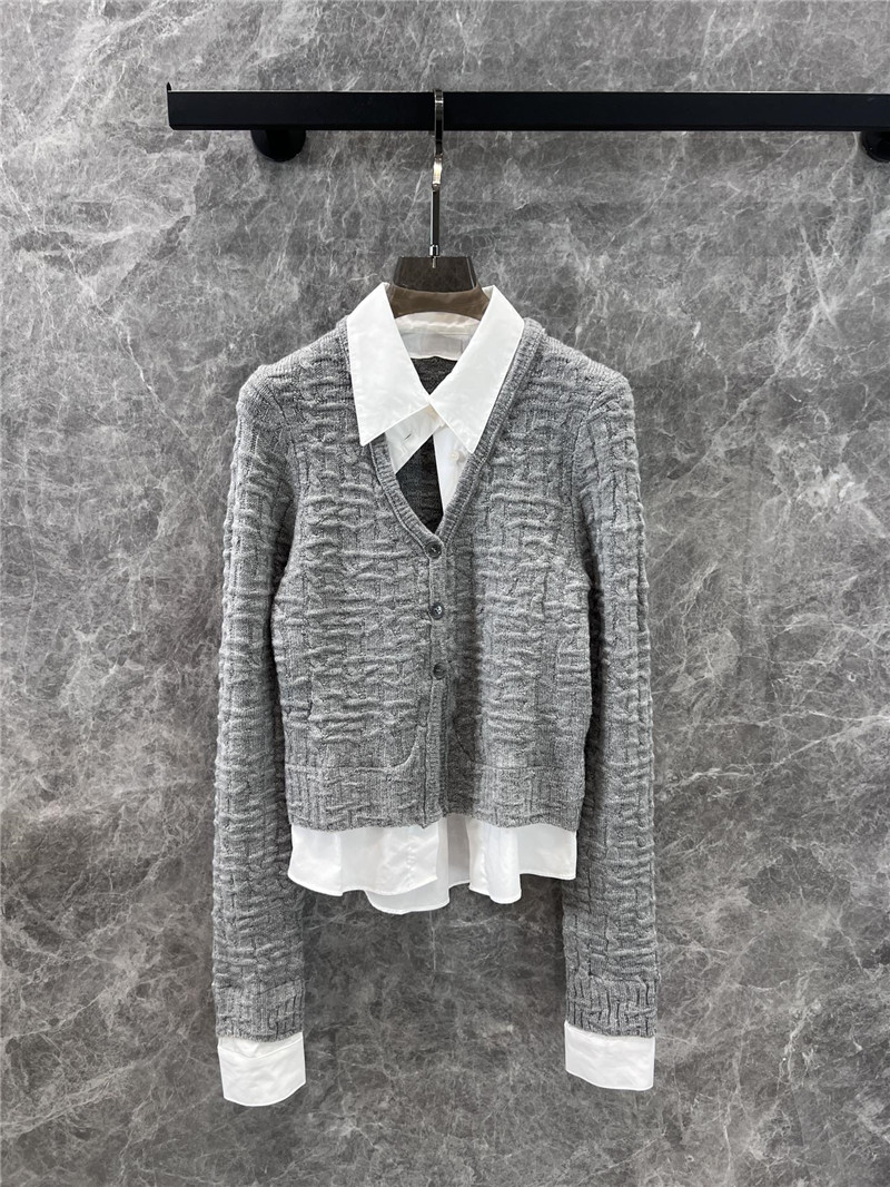 ACNE STUDIOS Layered Knit Cardigan Grey