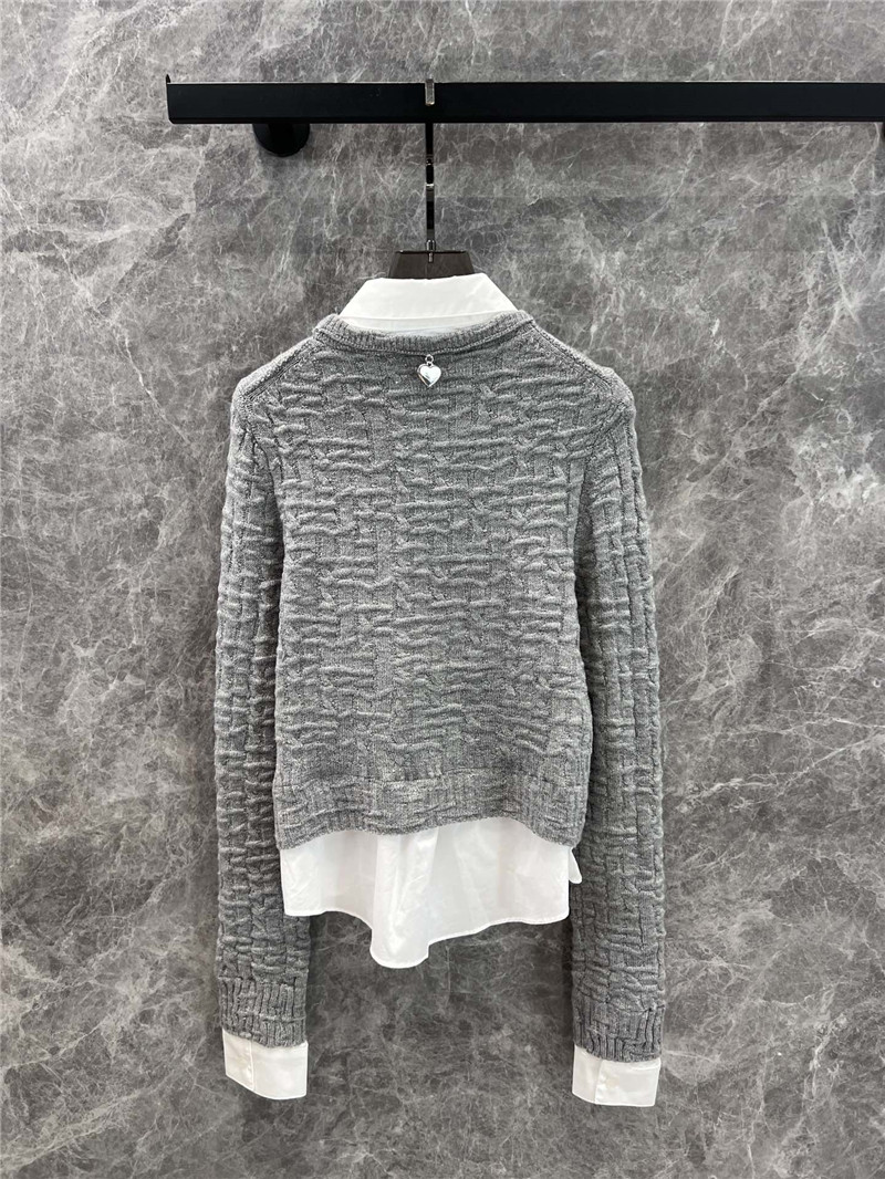 ACNE STUDIOS Layered Knit Cardigan Grey