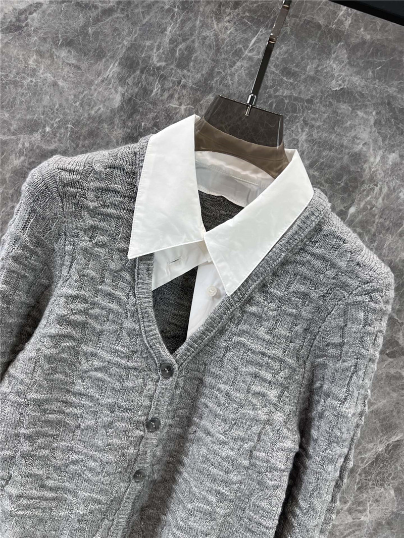 ACNE STUDIOS Layered Knit Cardigan Grey