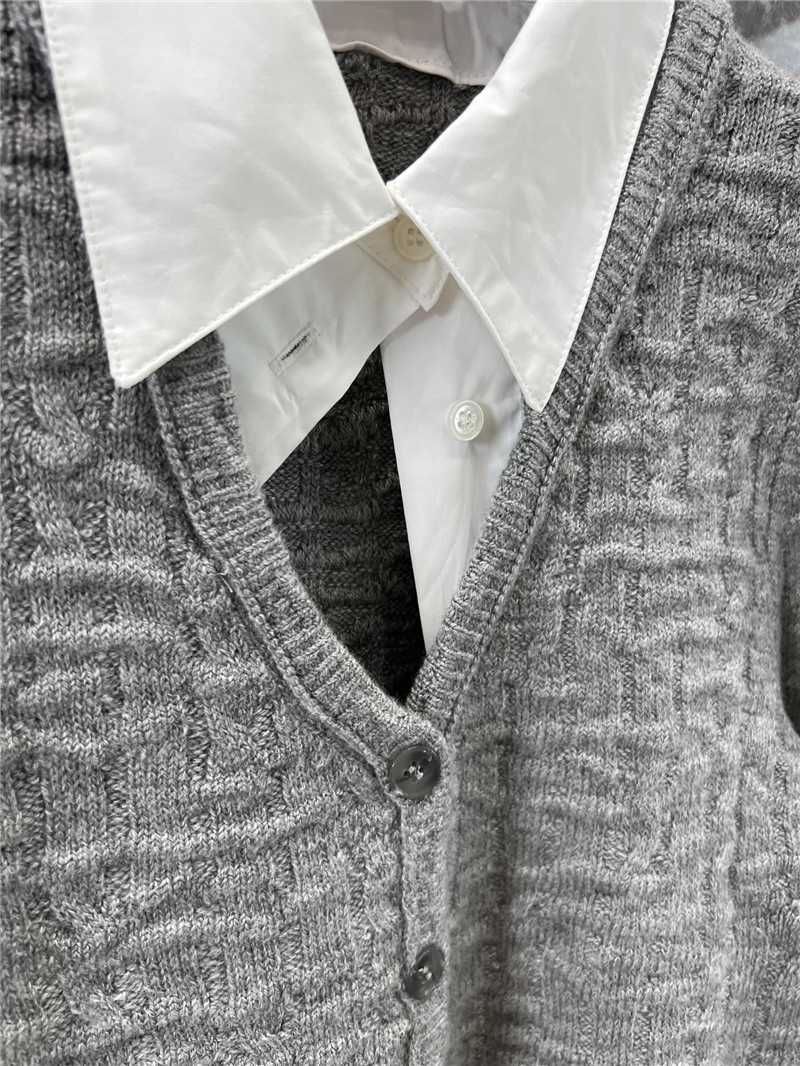 ACNE STUDIOS Layered Knit Cardigan Grey