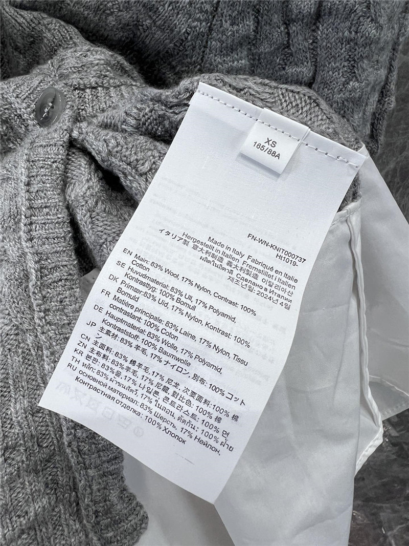 ACNE STUDIOS Layered Knit Cardigan Grey