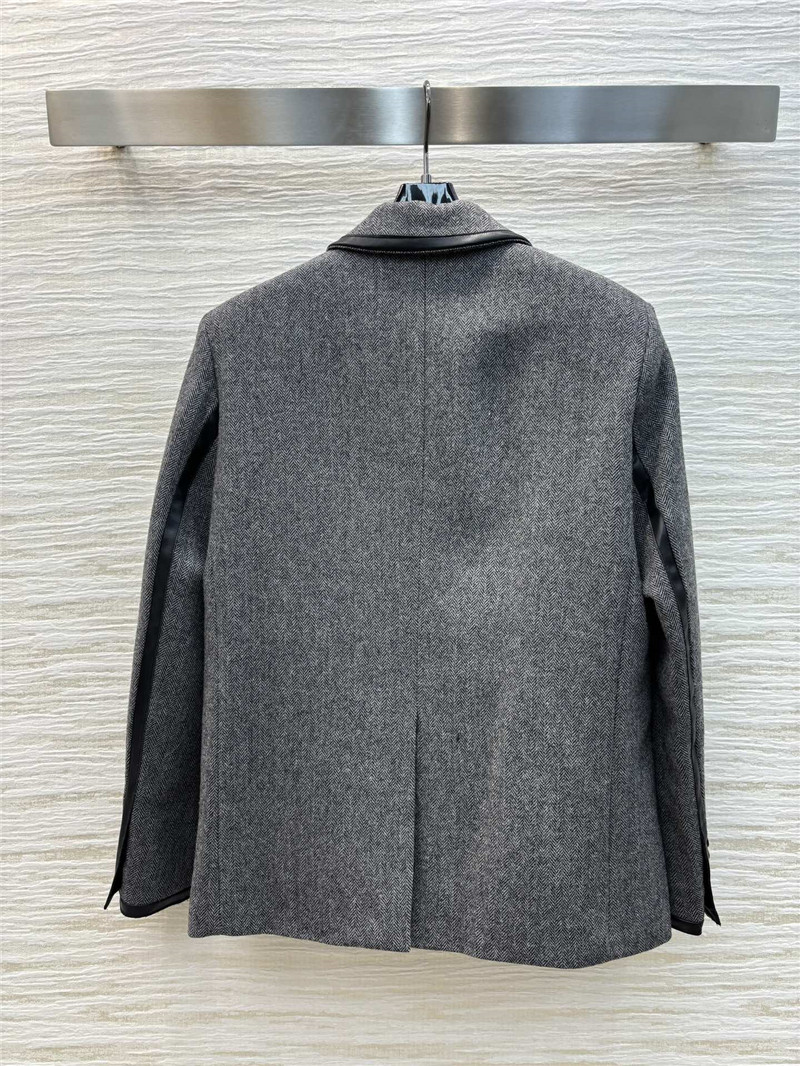 M1um1u contrast color shoulder pad suit