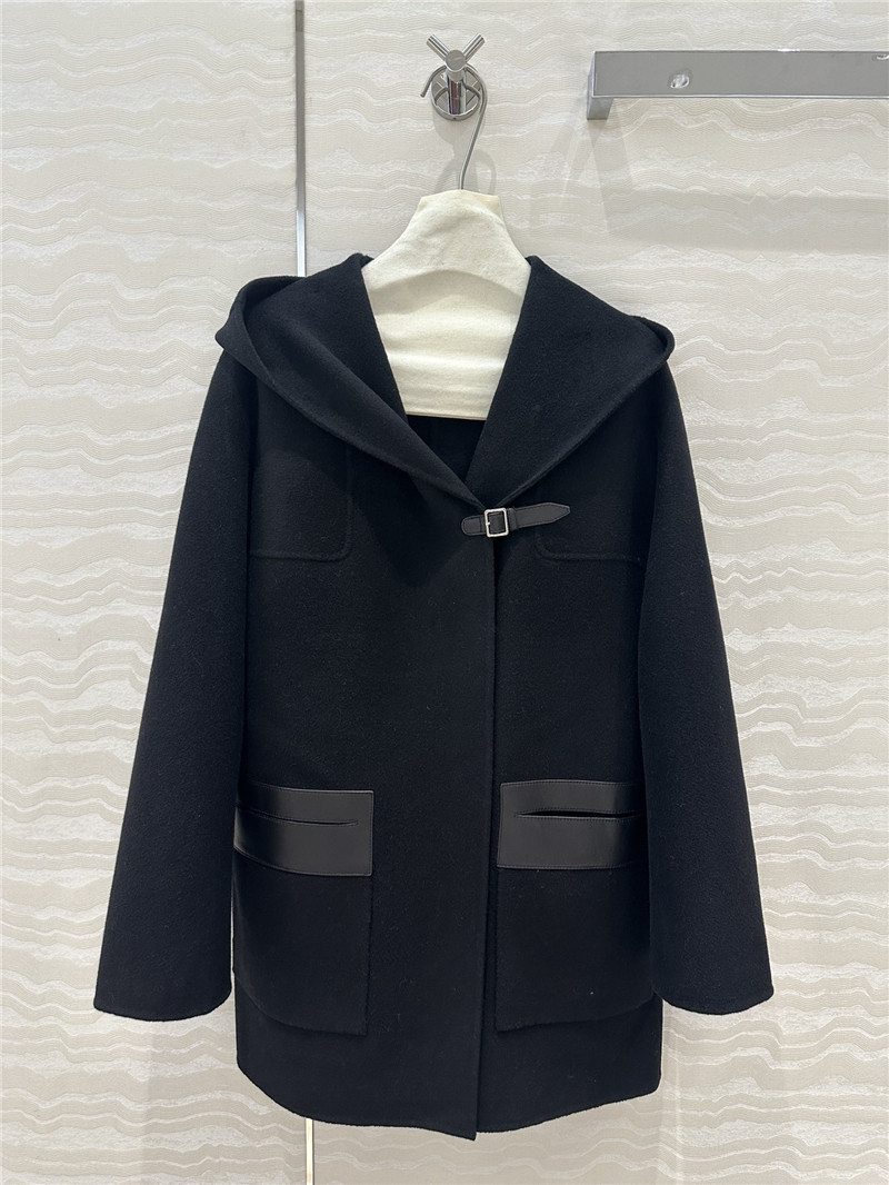 H**me5 hooded cashmere coat
