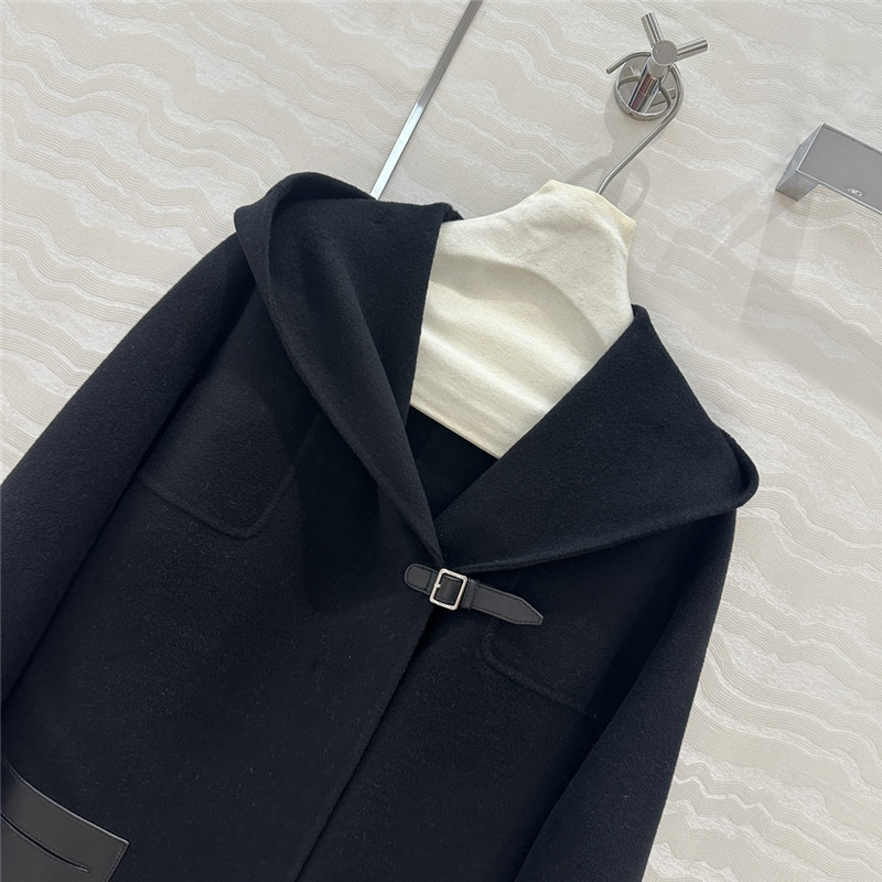 H**me5 hooded cashmere coat