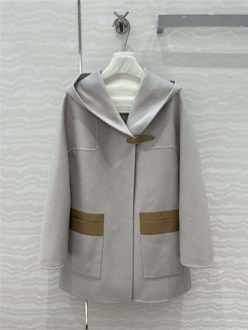 H**me5 hooded cashmere coat