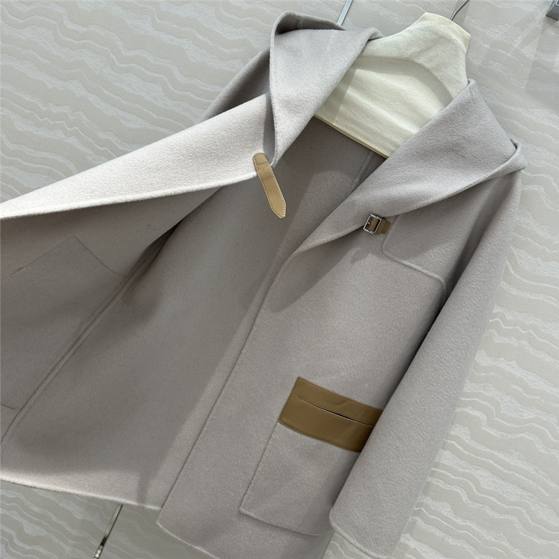 H**me5 hooded cashmere coat