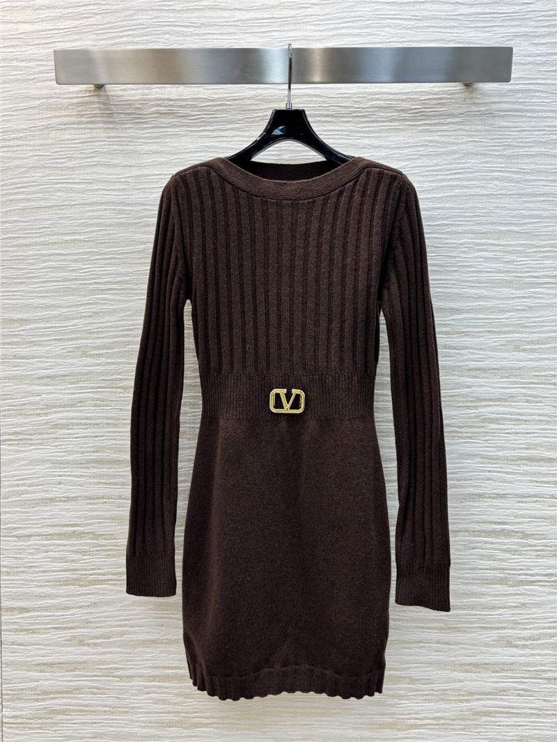 Va1e*ntin0 vertical striped knit dress