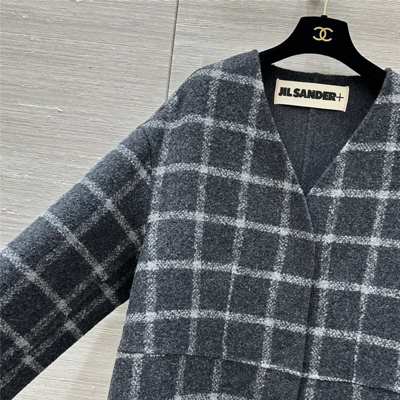 jil sander check coat