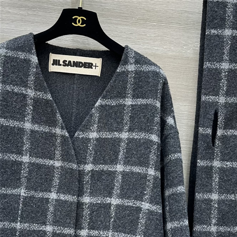 jil sander check coat