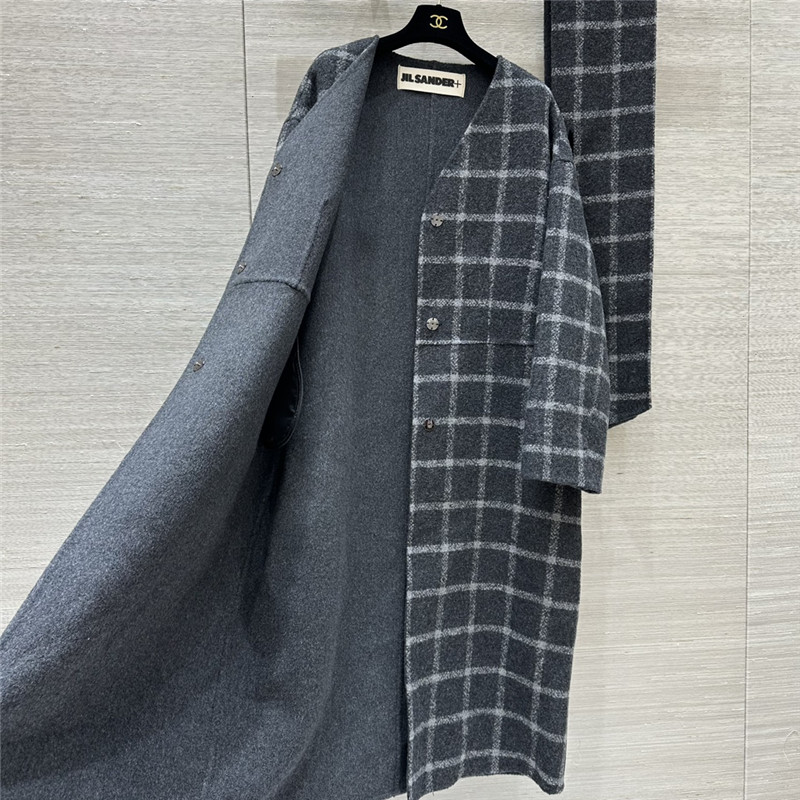 jil sander check coat