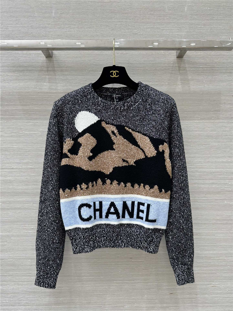 Ch**el jacquard blend cashmere sweater
