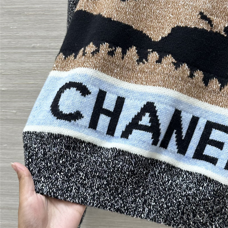 Ch**el jacquard blend cashmere sweater