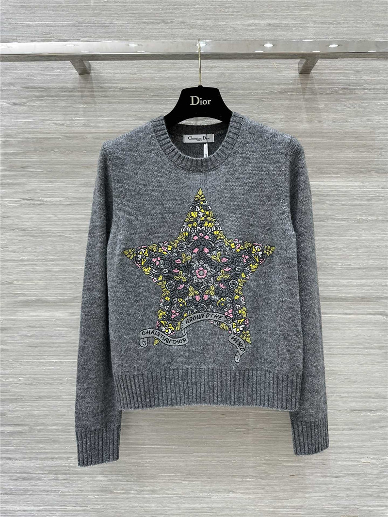 D10r embroidered wool sweater grey