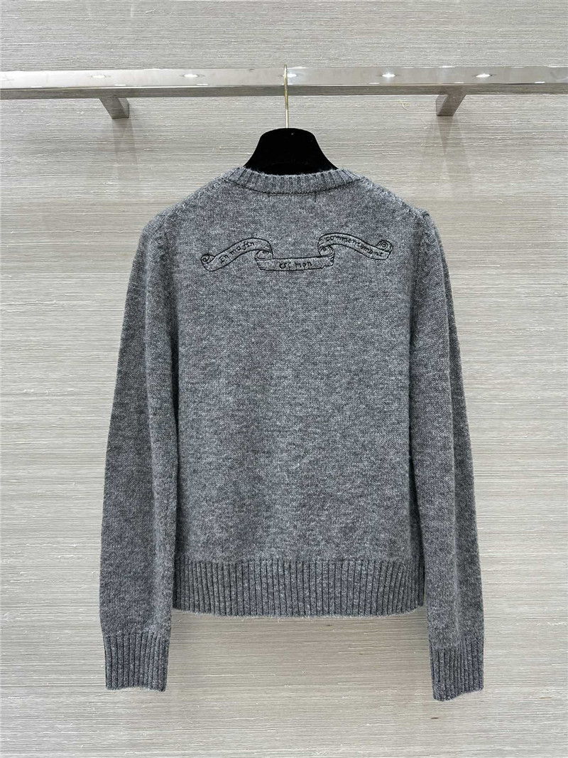 D10r embroidered wool sweater grey