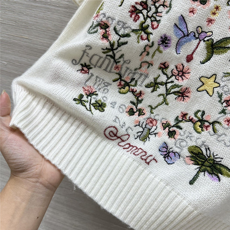 D10r multicolor short sleeve knit top white