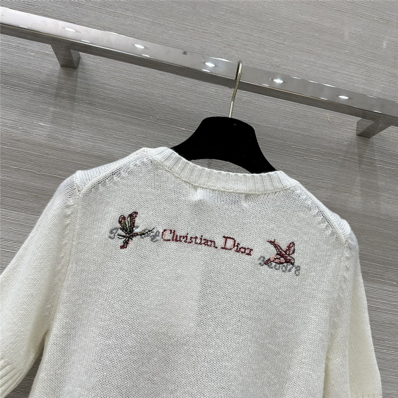 D10r multicolor short sleeve knit top white