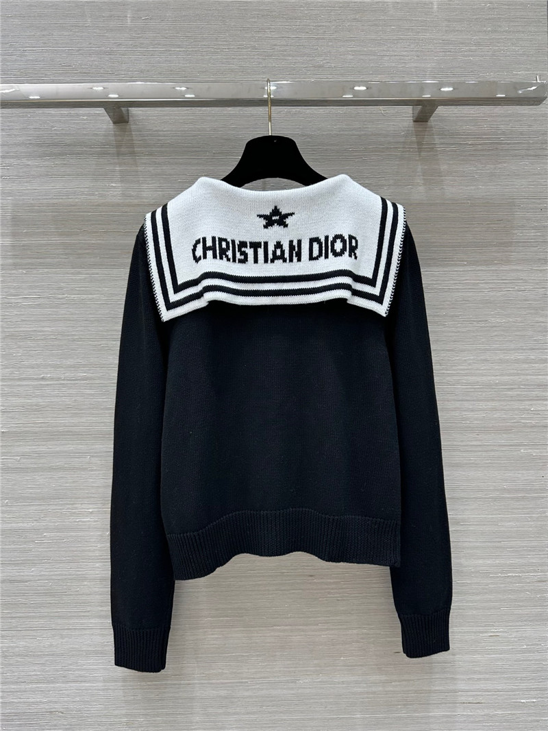 D10r sailor collar wool cardigan navy