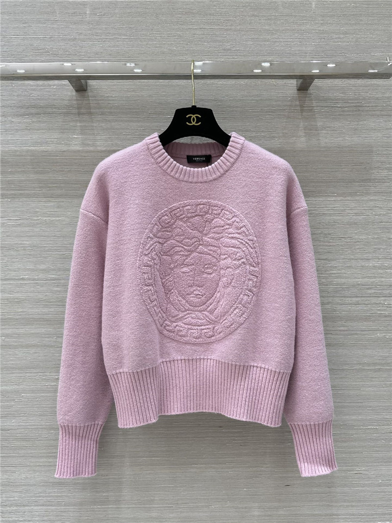 Versace Medusa Wool-Blend Sweater in Pink