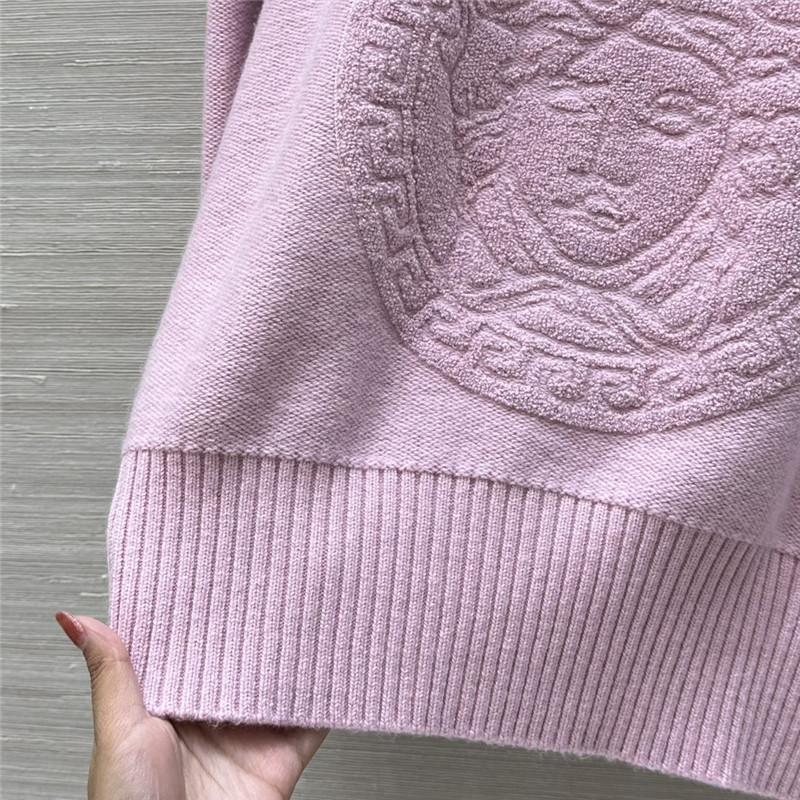 Versace Medusa Wool-Blend Sweater in Pink