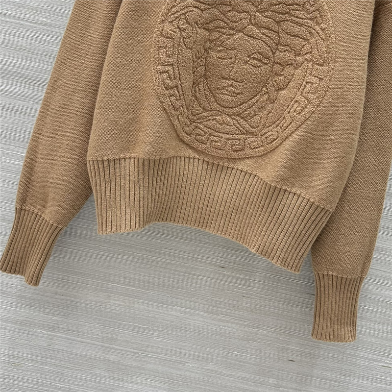 Versace Medusa Wool-Blend Sweater Beige