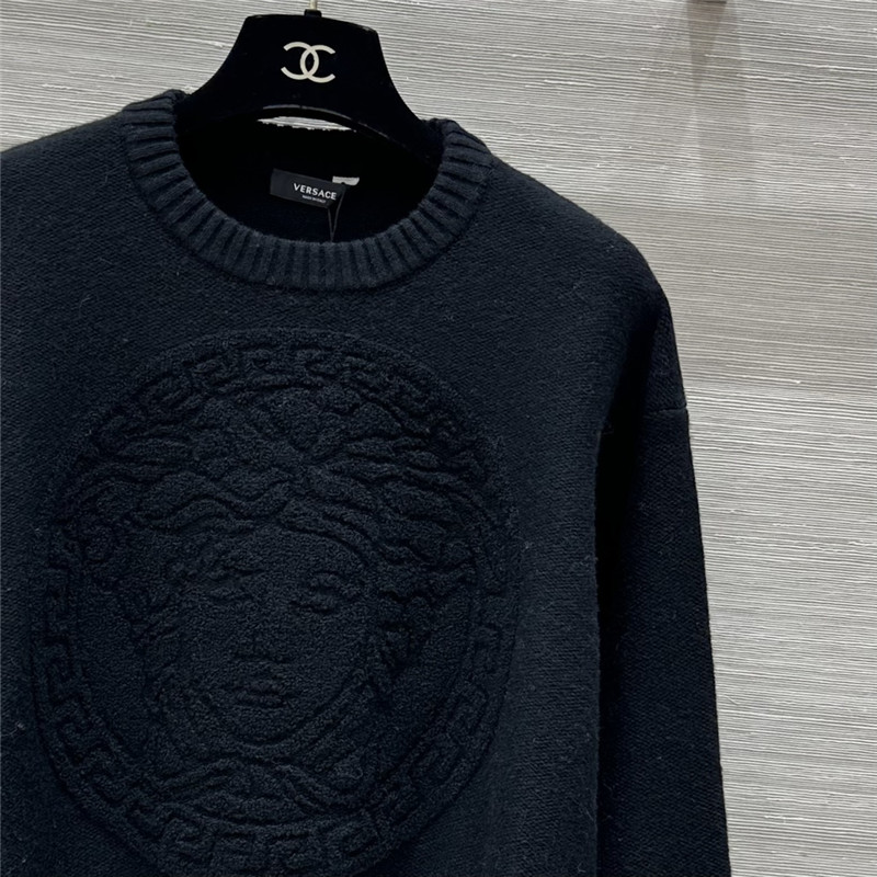 Versace Medusa Wool-Blend Sweater Black