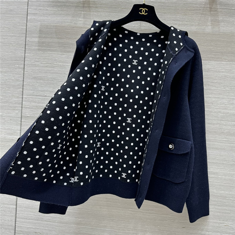 Ch**el hooded knitted jacket