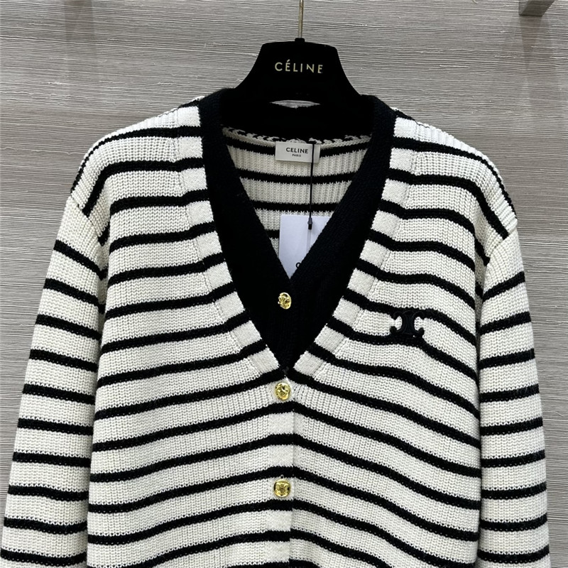 Ce1i*e v-neck marinière wool cardigan