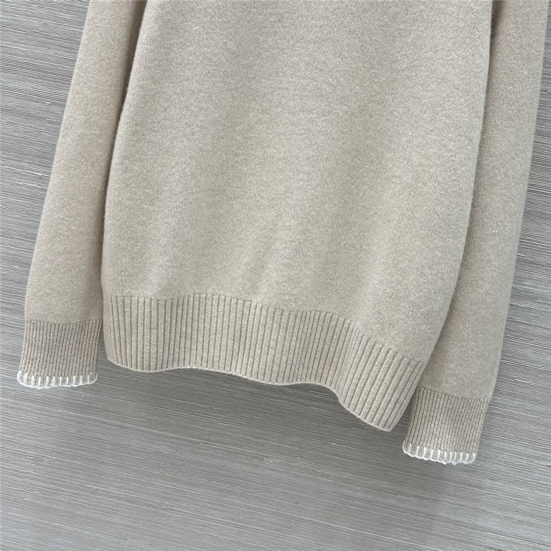 L0r0 P1ana trim beige cashmere sweater