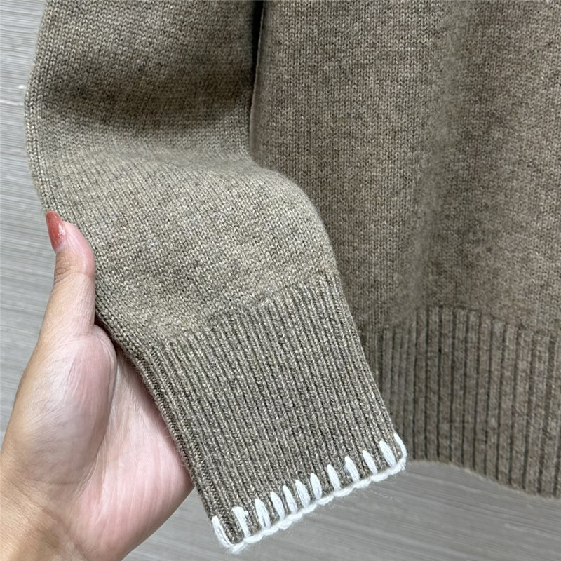 L0r0 P1ana trim cashmere sweater in grey