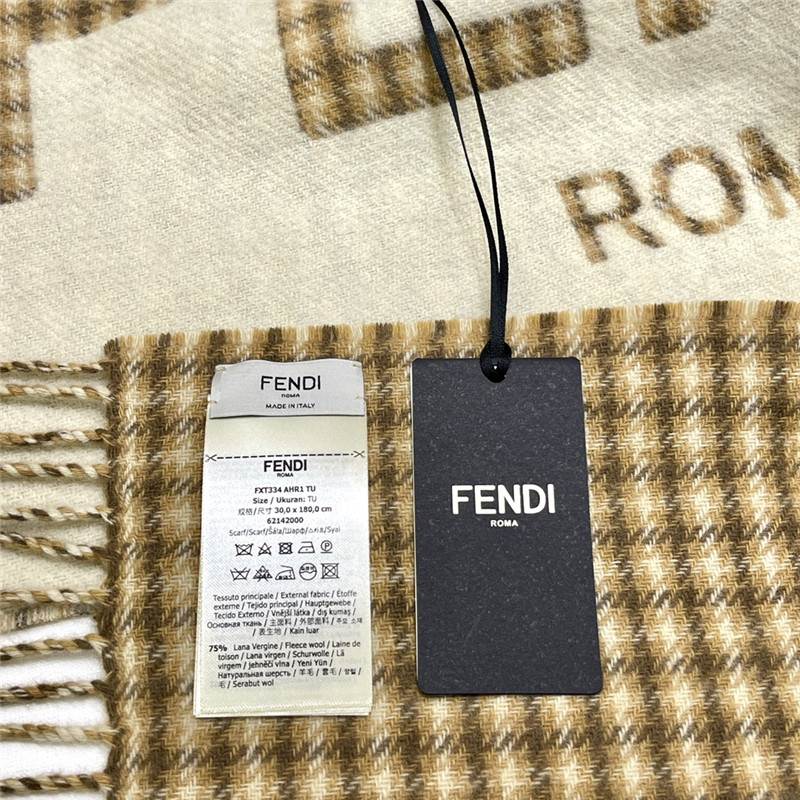 F**di wool and cashmere blend scarf
