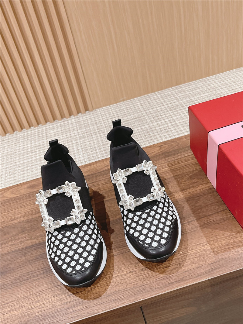 Roger Vivier Black Strass Buckle Sneakers