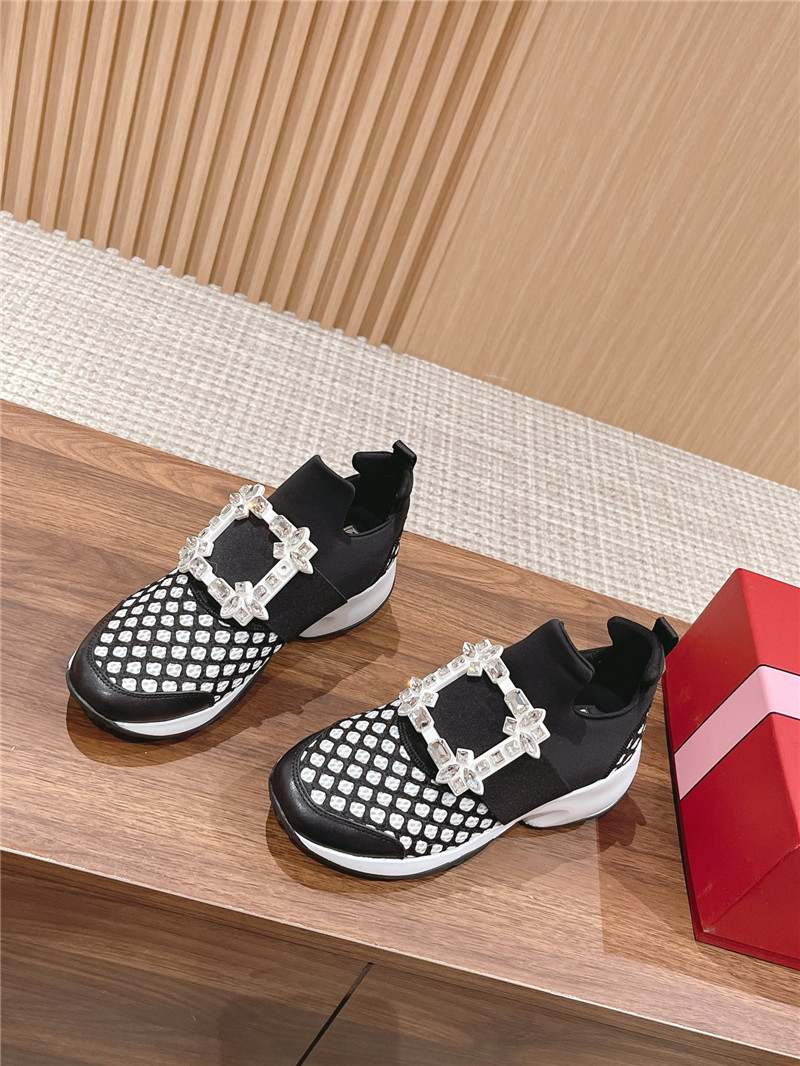 Roger Vivier Black Strass Buckle Sneakers