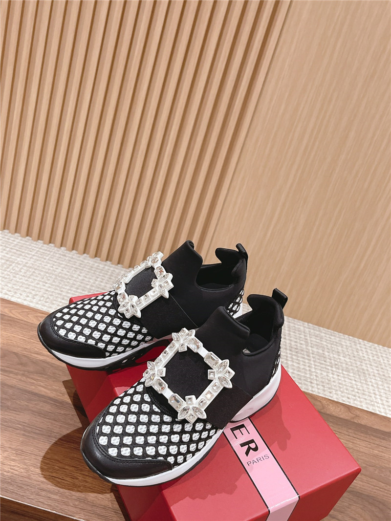 Roger Vivier Black Strass Buckle Sneakers