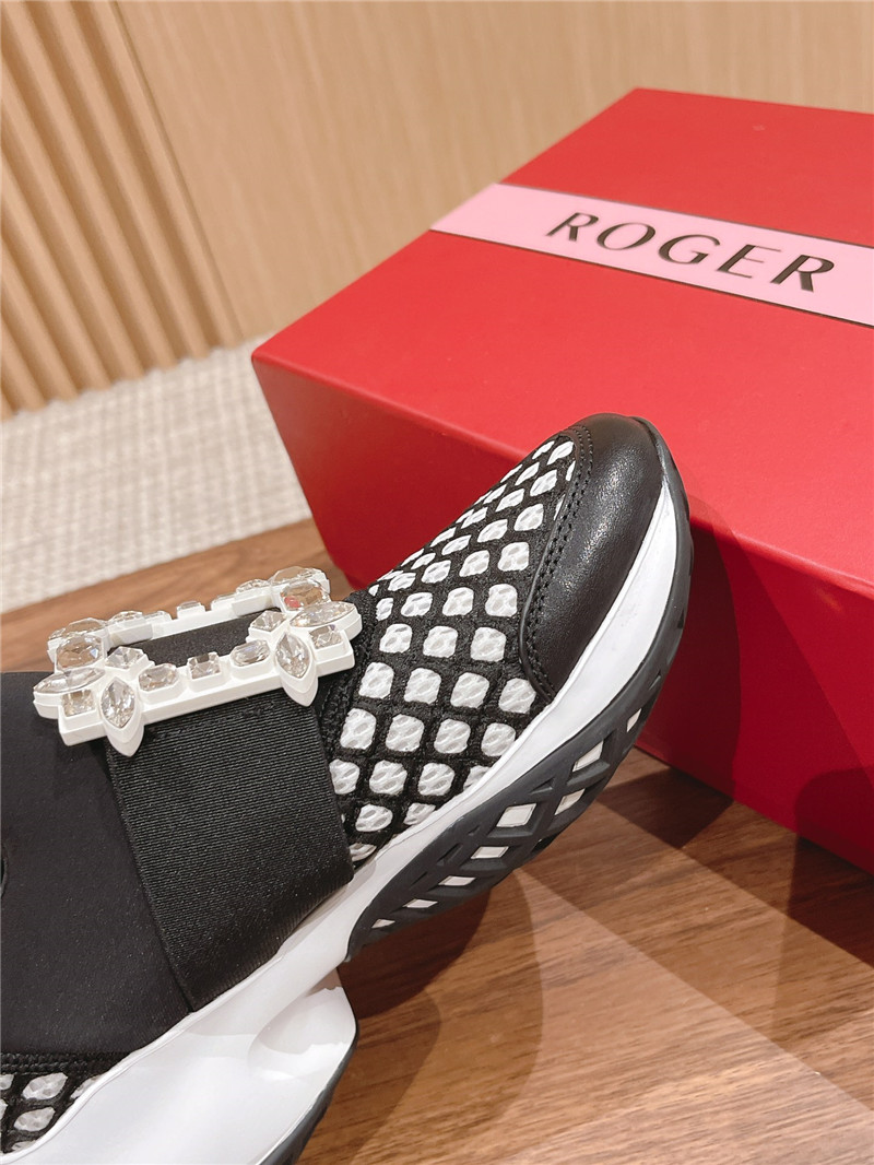 Roger Vivier Black Strass Buckle Sneakers