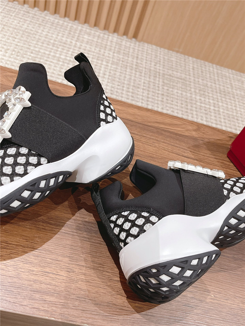 Roger Vivier Black Strass Buckle Sneakers