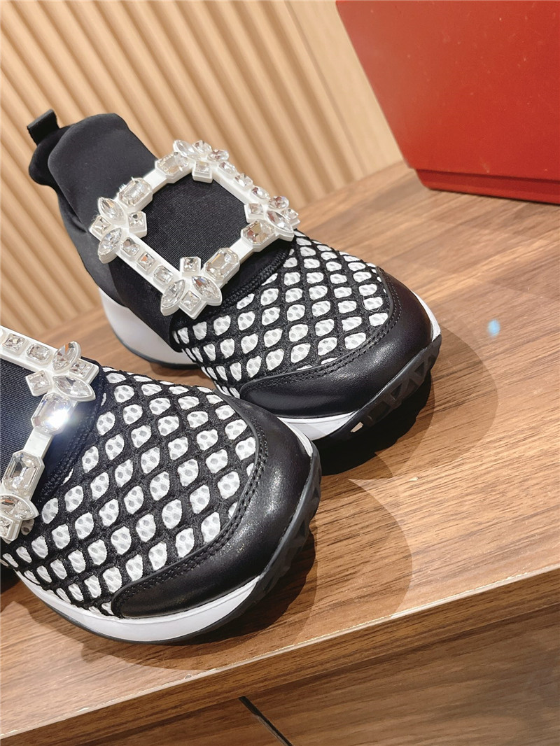 Roger Vivier Black Strass Buckle Sneakers