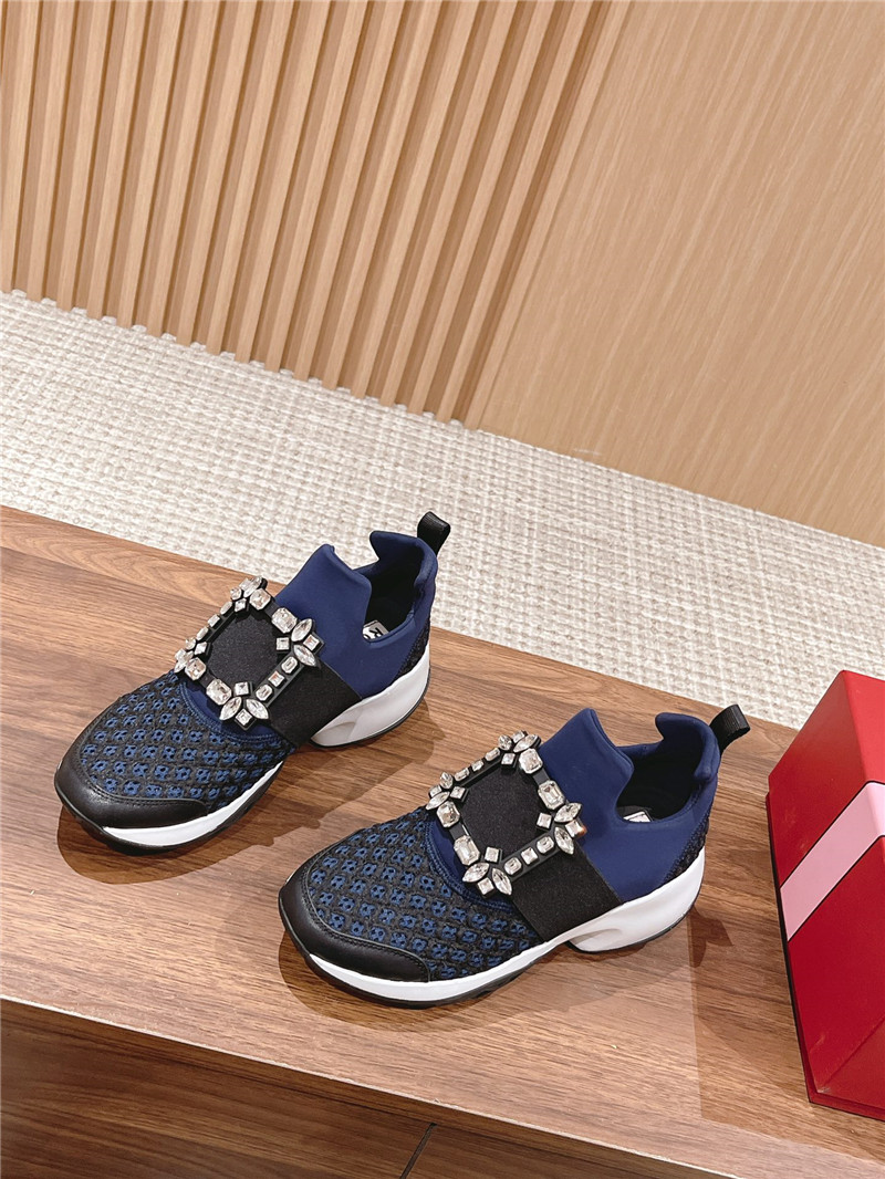 Roger Vivier Run Strass Buckle Sneakers in Blue