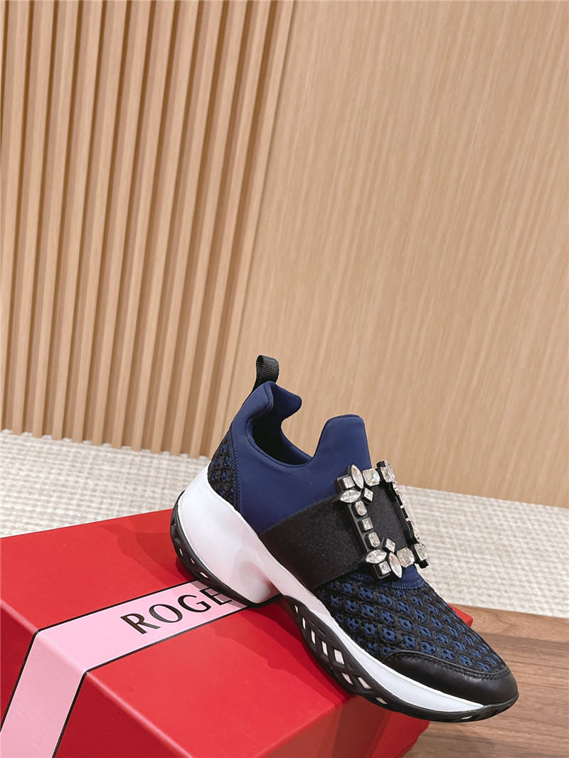 Roger Vivier Run Strass Buckle Sneakers in Blue