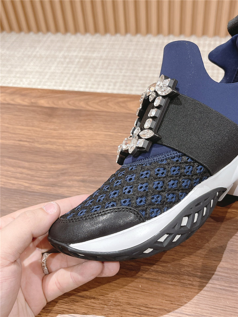 Roger Vivier Run Strass Buckle Sneakers in Blue