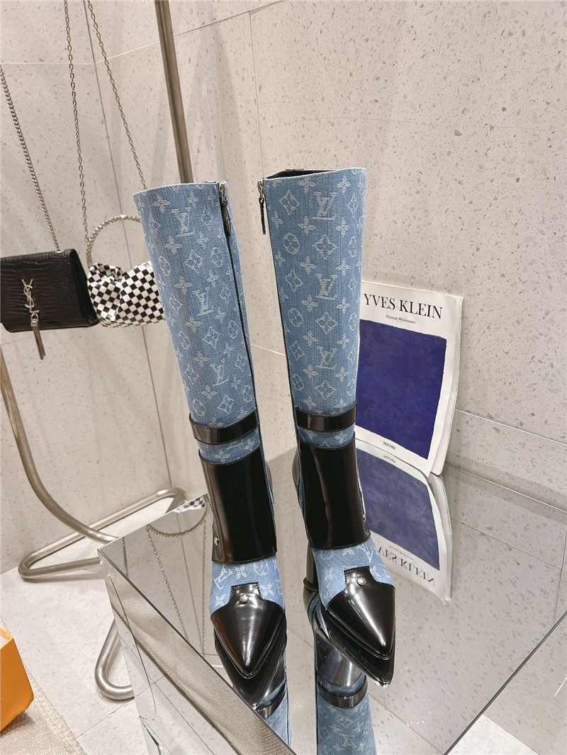 l0vis Vvtt0n denim leather high boots