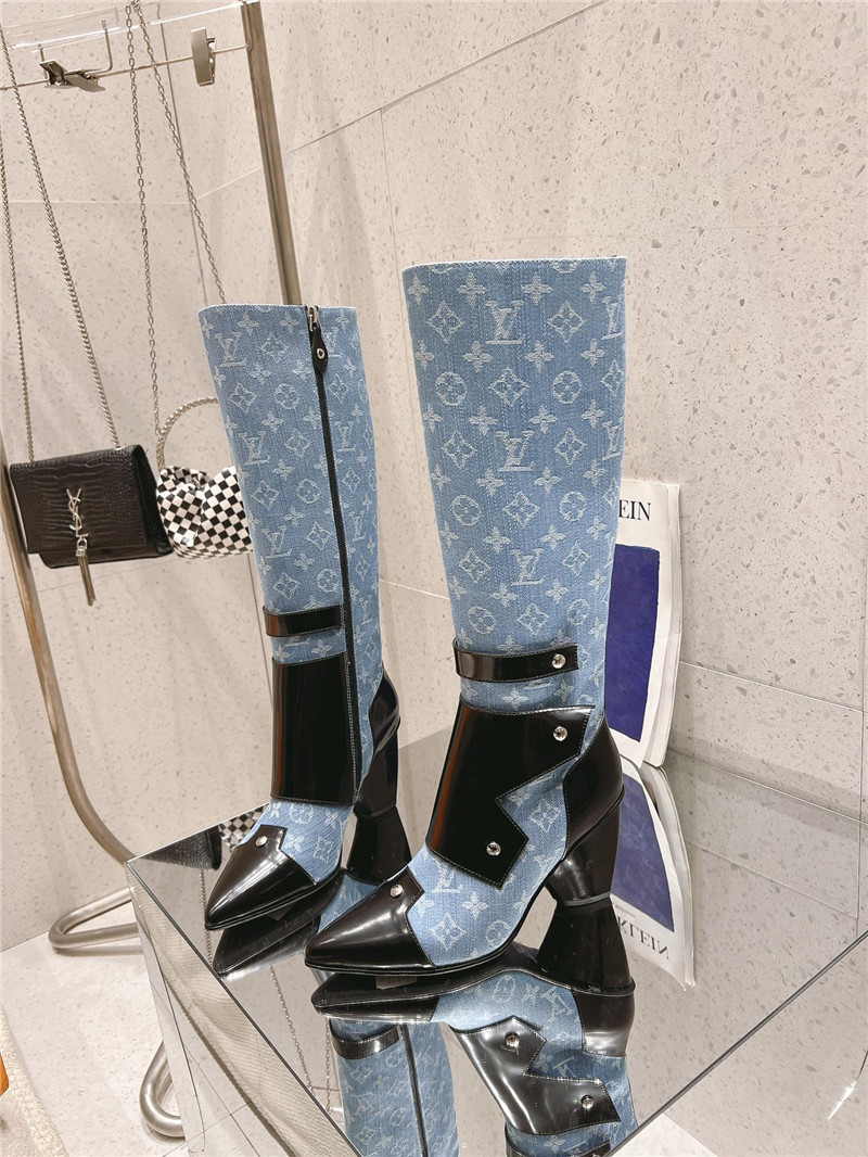l0vis Vvtt0n denim leather high boots