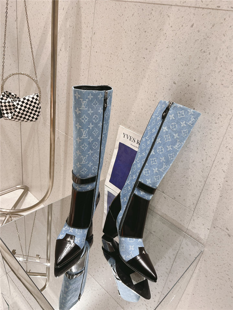 l0vis Vvtt0n denim leather high boots