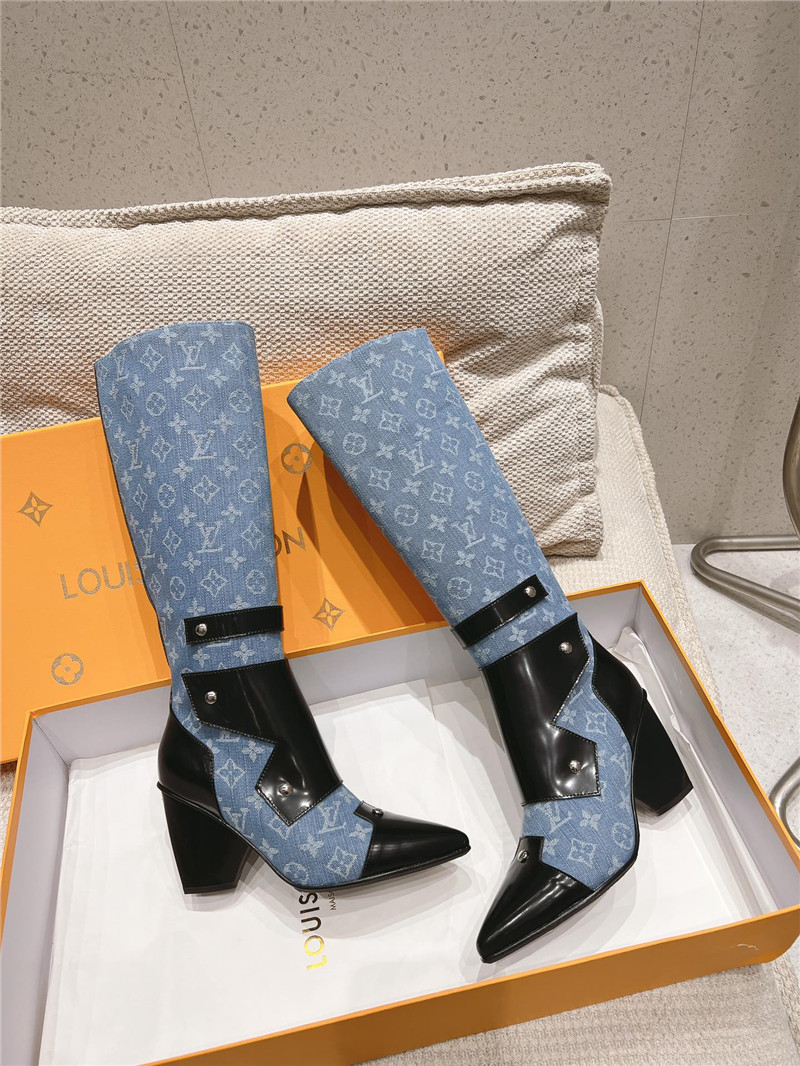 l0vis Vvtt0n denim leather high boots