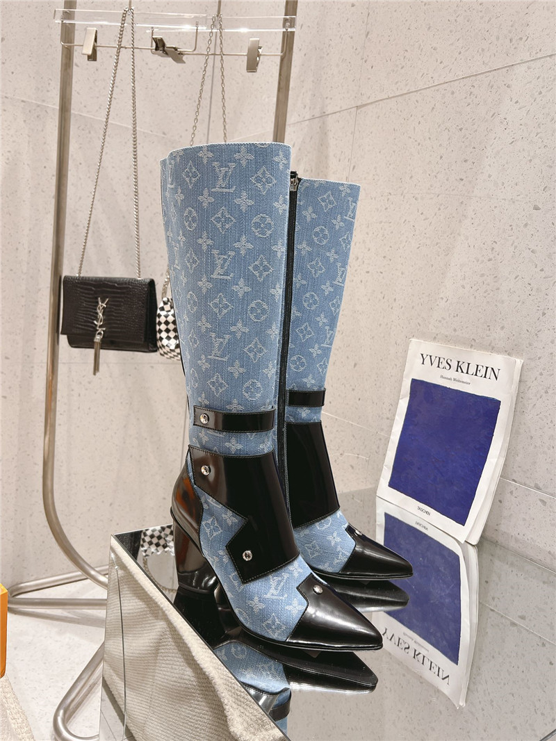 l0vis Vvtt0n denim leather high boots