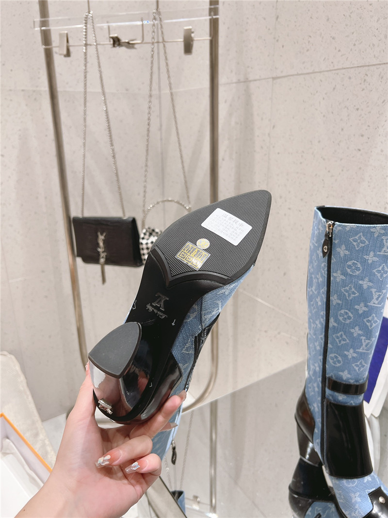 l0vis Vvtt0n denim leather high boots