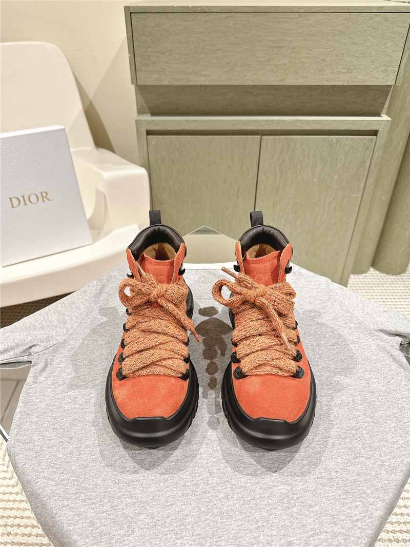 D10r orange lace-up high-top ankle boots